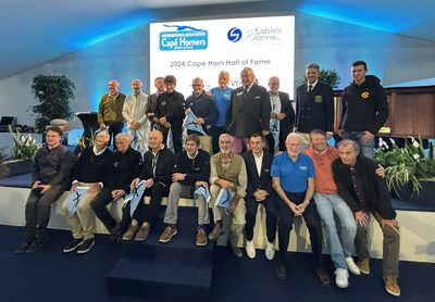 Skippers du Global Solo Challenge sur scne avec les toiles de la voile - Global Solo Challenge