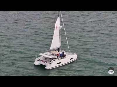 Test Bme enrouleur de GV FURLERBOOM sur un catamaran ISLA 40 de Fountaine Pajot